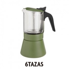 CAFETERA CLAIR 6 TAZAS VERDE INOXIBAR