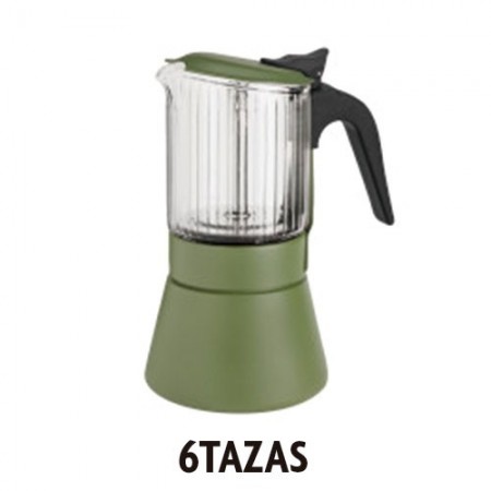CAFETERA CLAIR 6 TAZAS VERDE INOXIBAR