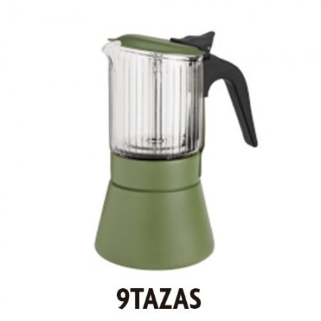 CAFETERA CLAIR 9 TAZAS VERDE INOXIBAR