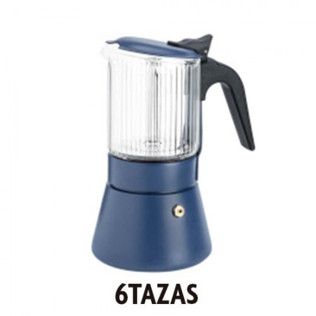 CAFETERA CLAIR 6 TAZAS AZUL INOXIBAR