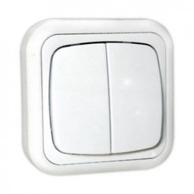 ≫ Doble Conmutador Superficie Marfil. 36.480-Dc-M ✔ Ferreidea