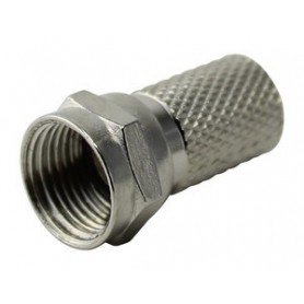 ▷ Conector F Macho Torsión Con Arandela Goma 19.465-Tv-Sat-Ag - Pack 25 uds