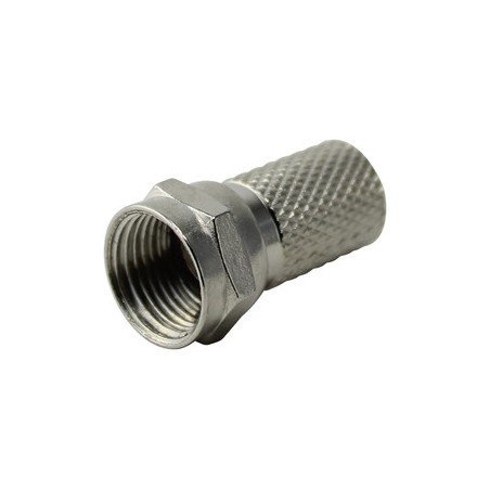 ▷ Conector F Macho Torsión Con Arandela Goma 19.465-Tv-Sat-Ag - Pack 25 uds