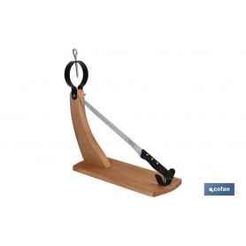 Soporte jamonero Modelo Reserva + cuchillo Modelo Safron Cofan