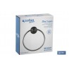 Toallero circular modelo Lagoa fabricado en acero inoxidable.