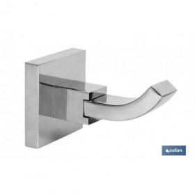 Percha de acero inoxidable para colgar albornoces o toallas Cofan