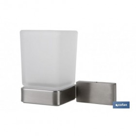Portavaso para baño de acero inoxidable Madeira Cofan