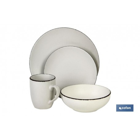 Vajilla de Cerámica Color Beige Cofan Modelo Mapta