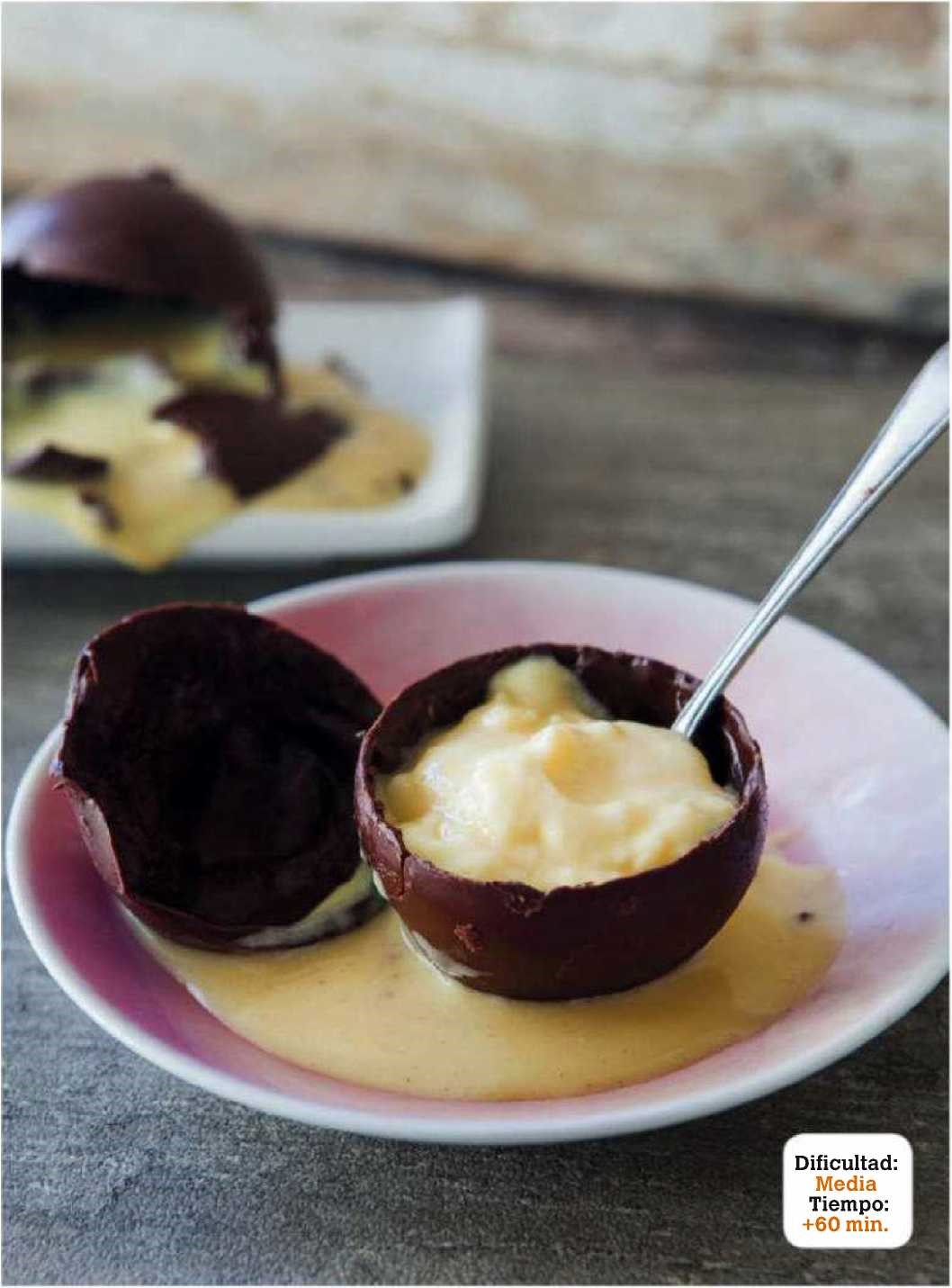 Receta Postre: Huevos de Chocolate con Natillas